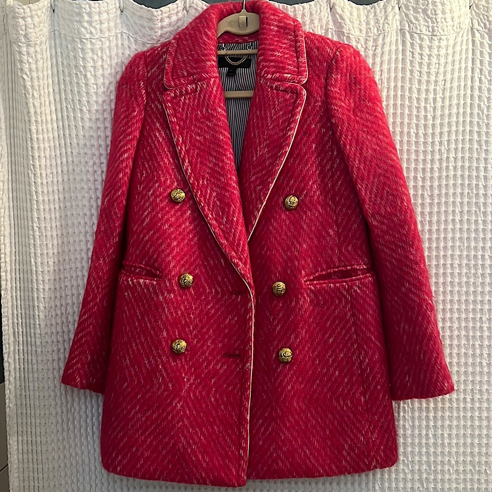 Pink tweed J Crew Peacoat
